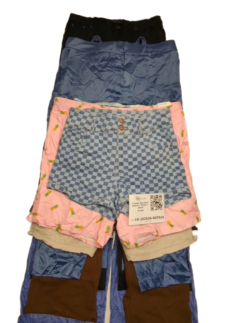 Trendy Plus Size Shorts + Pants + Jeans 31 pcs