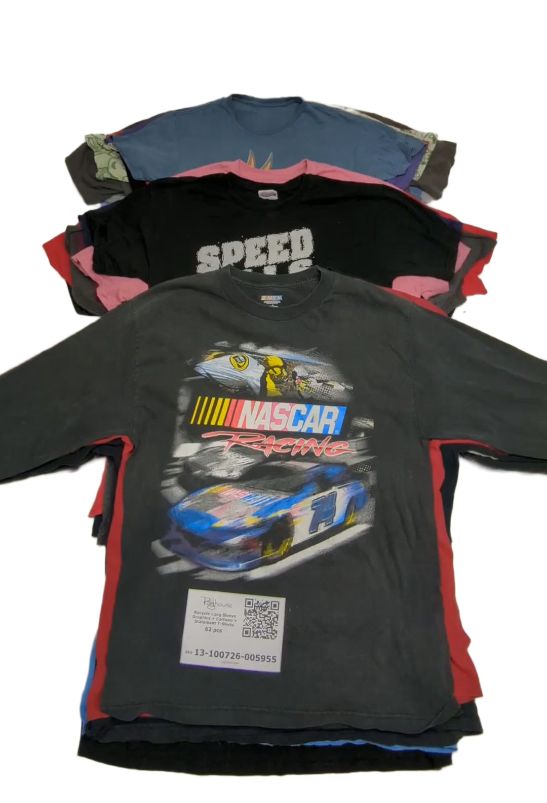 Recycle Long Sleeve Graphics + Cartoon + Statement T-Shirts 62 pcs