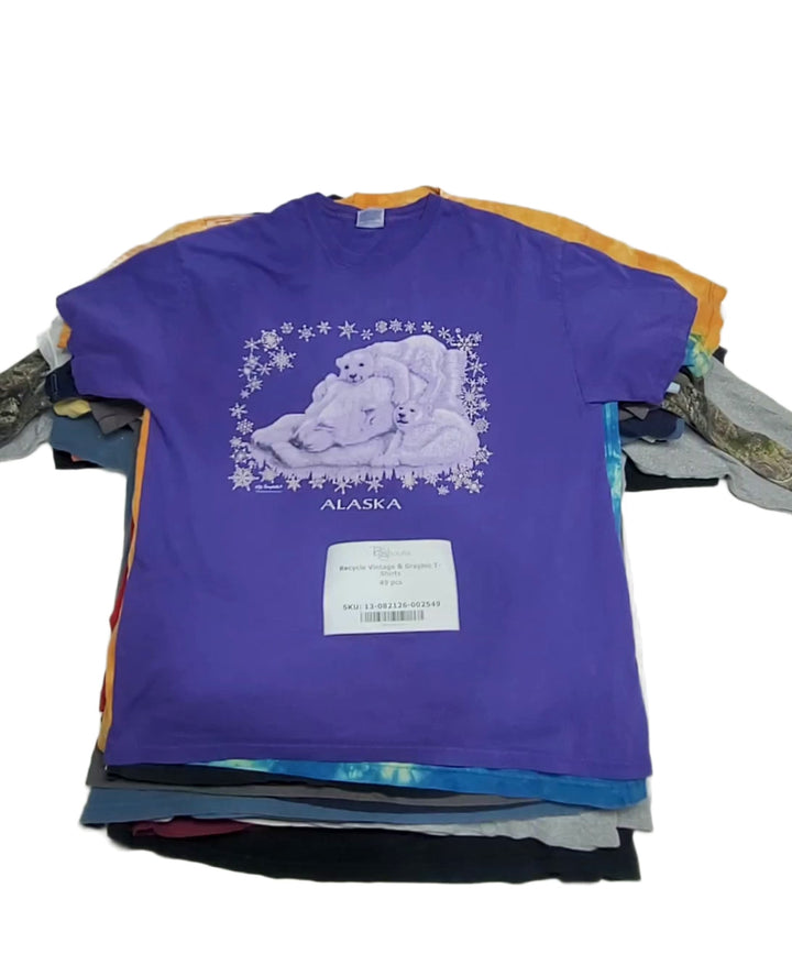 Recycle Vintage & Graphic T-Shirts 49 pcs