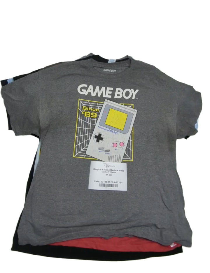 Recycle & Good Mario & Video Game T-Shirts 24 pcs