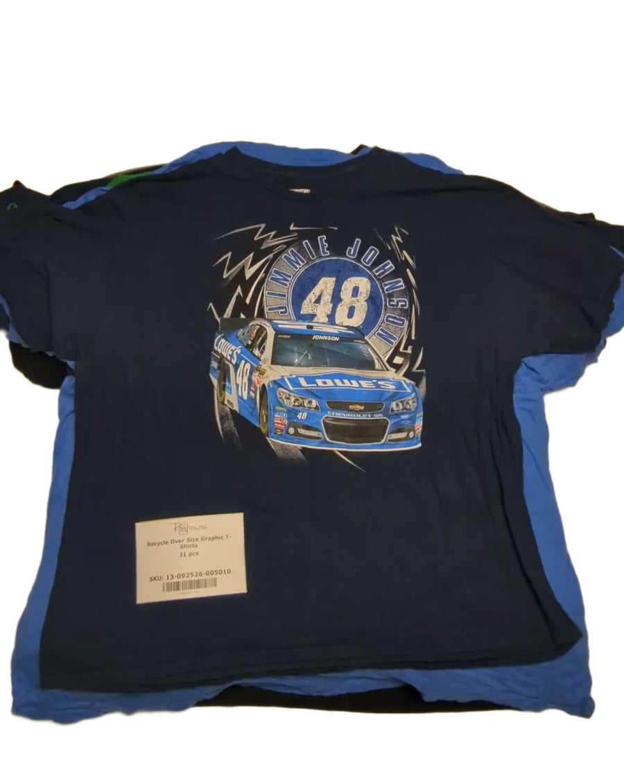 Recycle Over Size Graphic T-Shirts 31 pcs