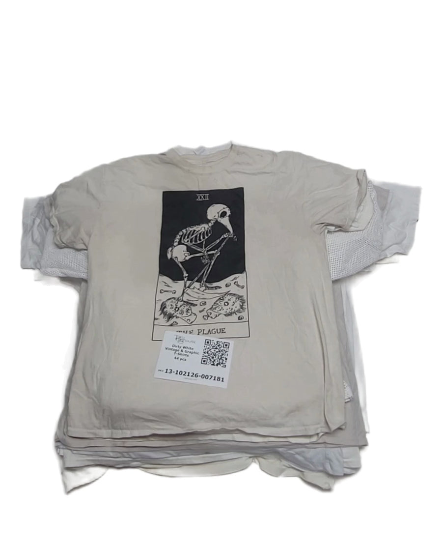 Dirty White Vintage & Graphic T-Shirts 44 pcs