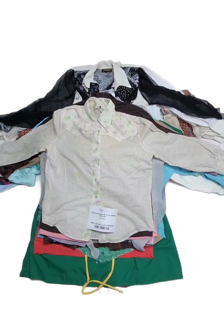 Recycle Vintage & Dirty White Blouses 63 pcs