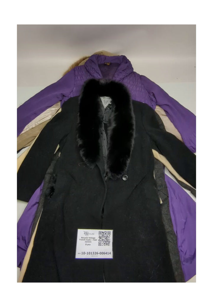 Recycle Vintage Trench Coats + Rain Jackets 8 pcs