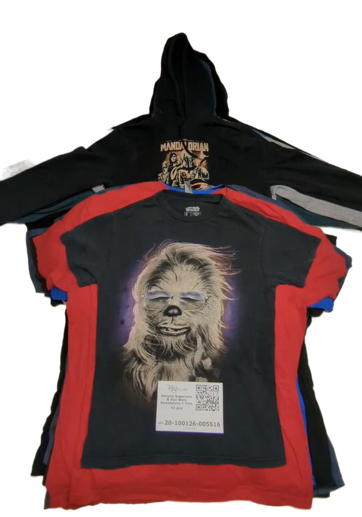 Recycle Superhero & Star Wars Sweatshirts + Tees 43 pcs