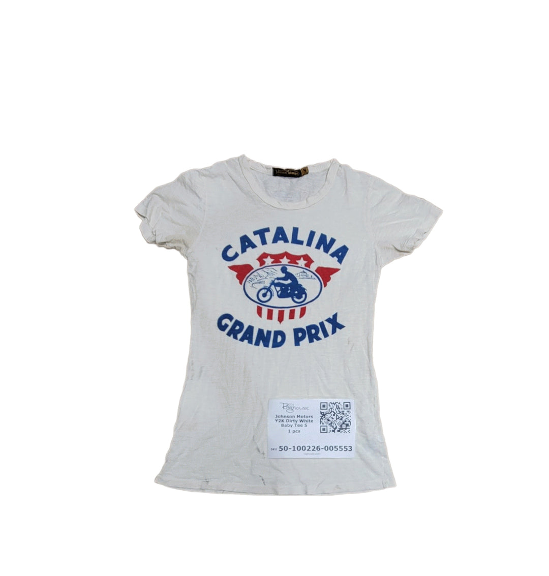 Johnson Motors Y2K Dirty White Baby Tee S 1 pc