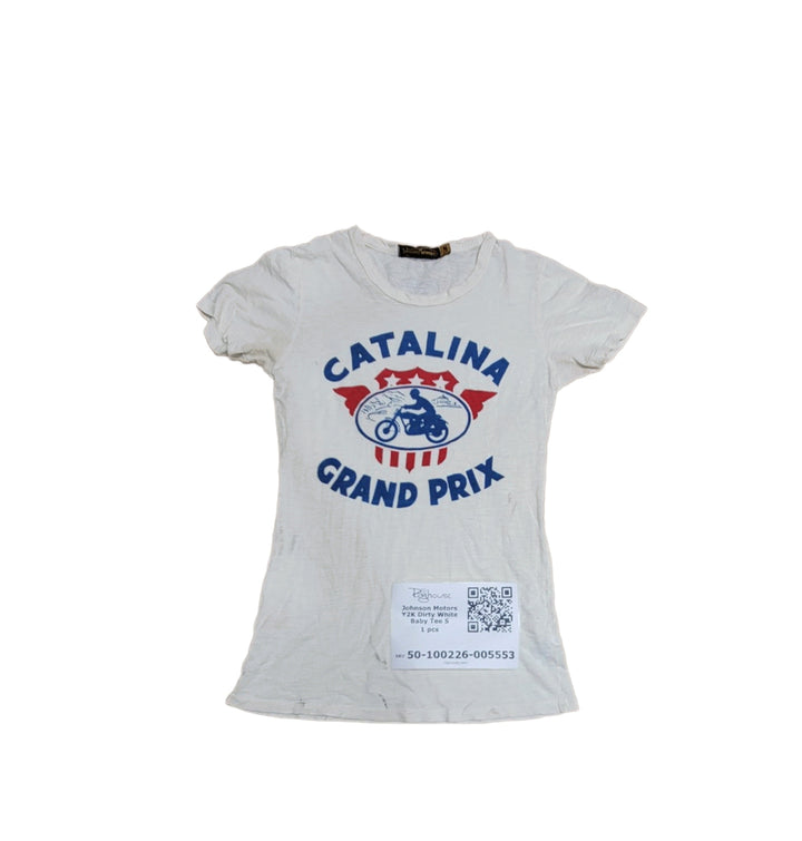Johnson Motors Y2K Dirty White Baby Tee S 1 pc