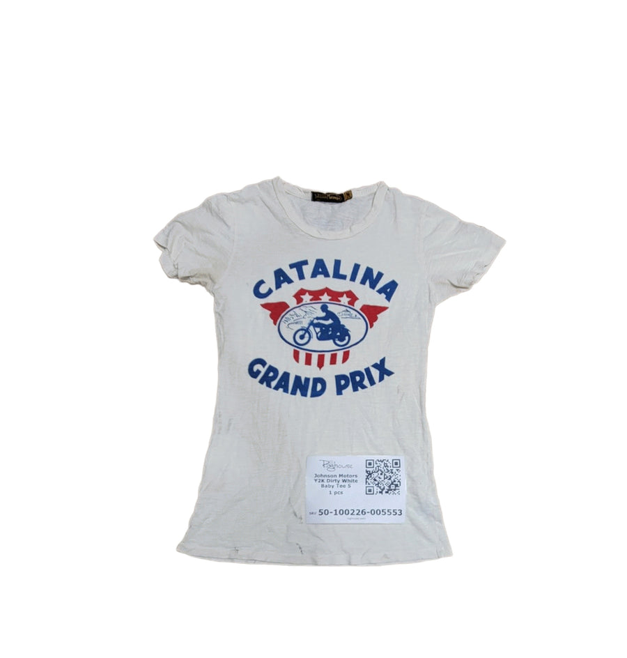 Johnson Motors Y2K Dirty White Baby Tee S 1 pc