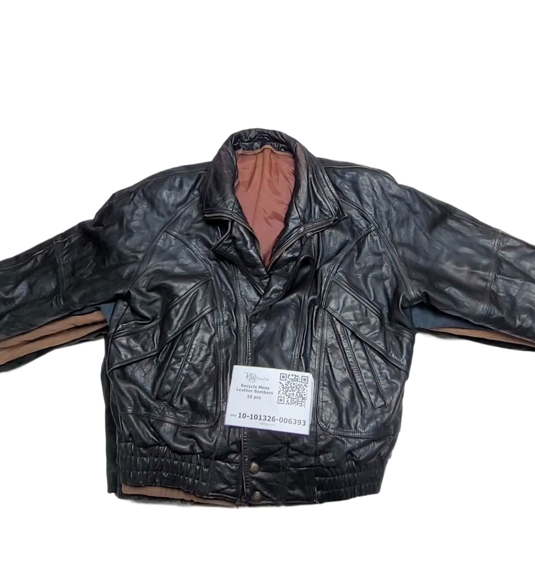 Recycle Mens Leather Bombers 10 pcs