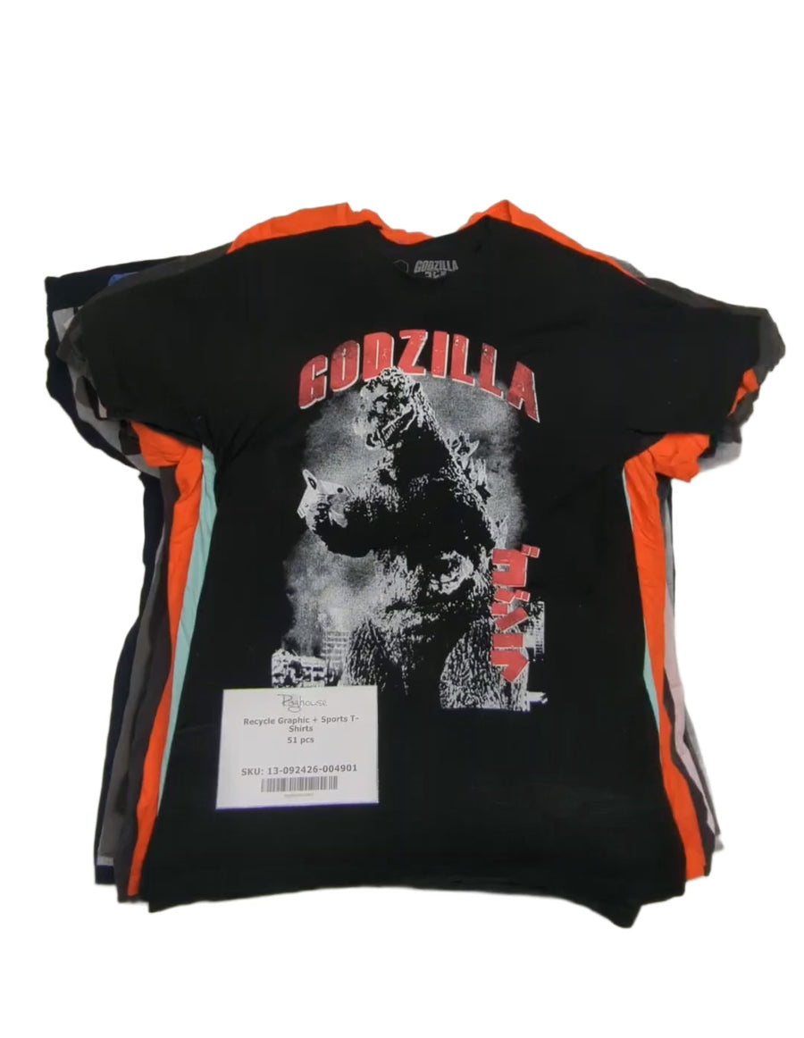 Recycle Graphic + Sports T-Shirts 51 pcs