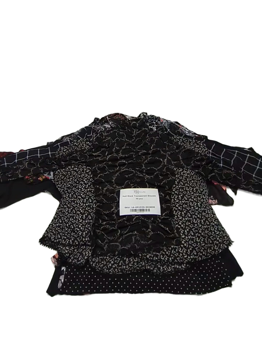Just Black Transparent Blouses 46 pcs