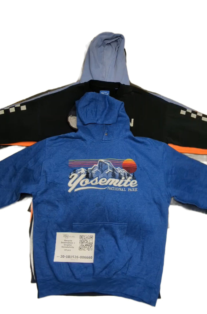 Recycle Destination + Graphic Sweatshirts 18 pcs