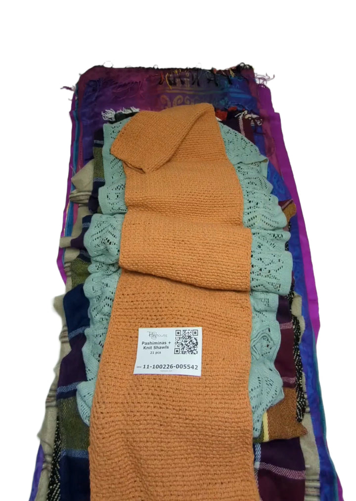 Pashiminas + Knit Scarves 21 pcs