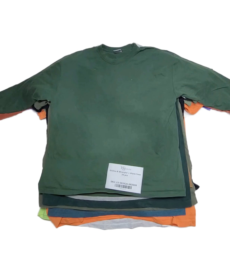Dickies & Wrangler + Blank Tees 35 pcs
