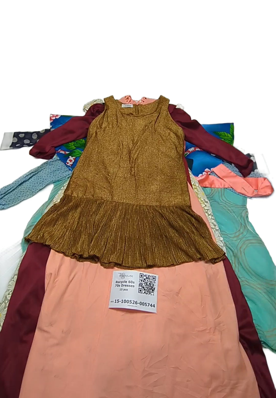 Recycle 60s 70s Dresses 15 pcs