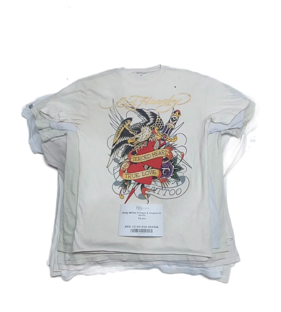 Dirty White Vintage & Graphic T-Shirts 38 pcs