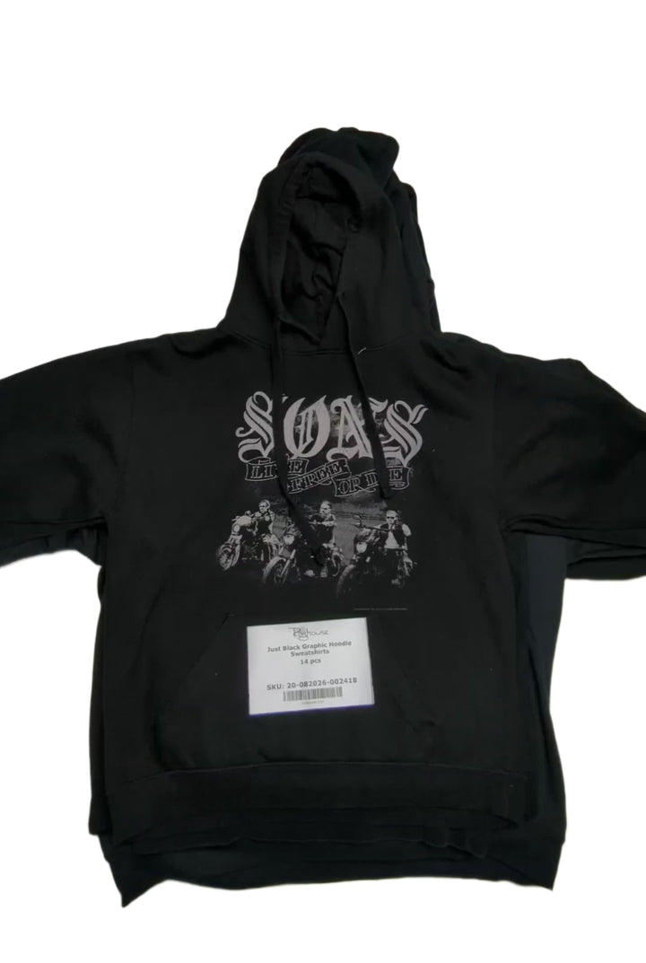 Just Black Graphic Hoodie Sweatshirts 14 pcs