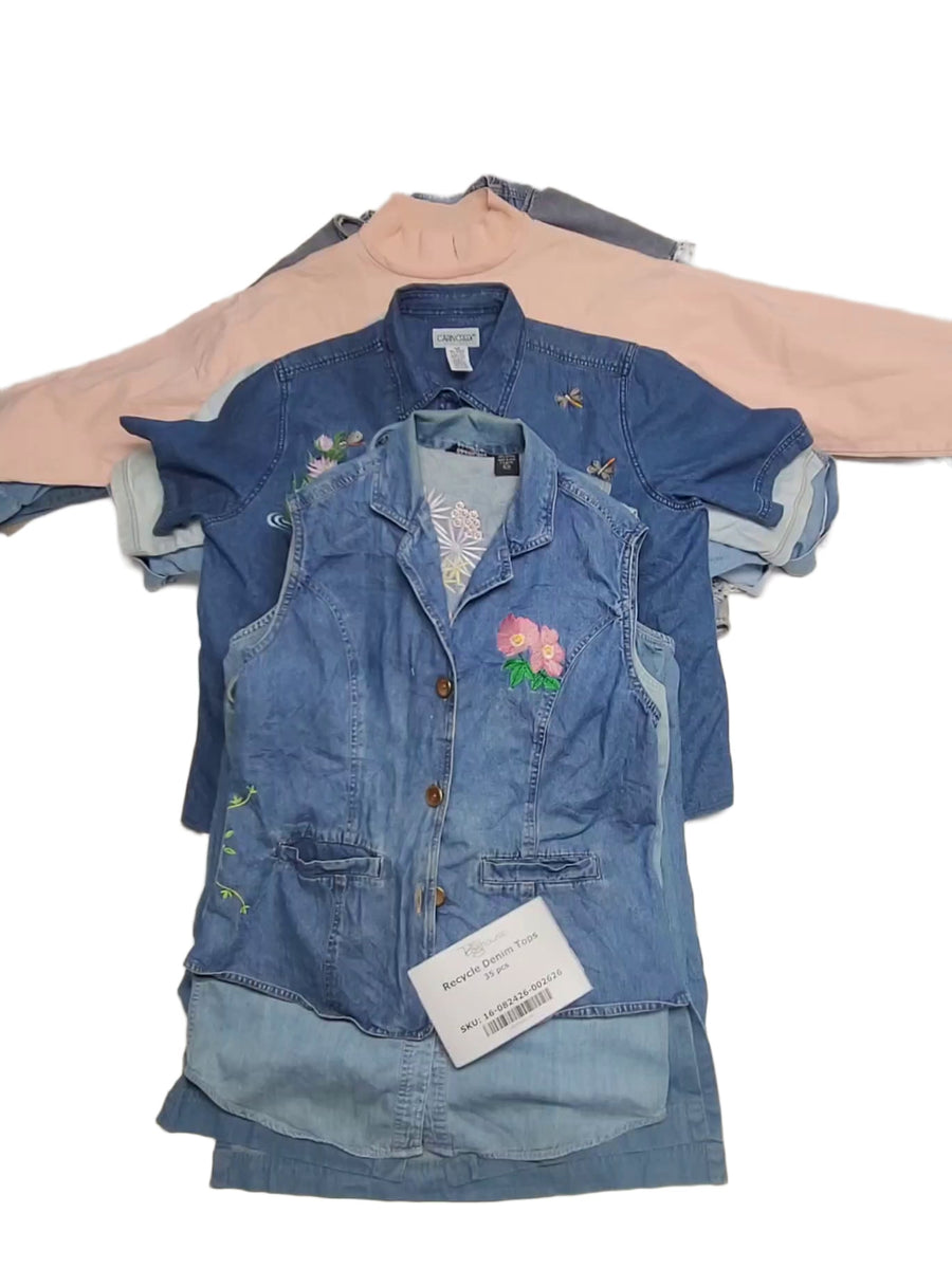 Recycle Denim Tops 35 pcs