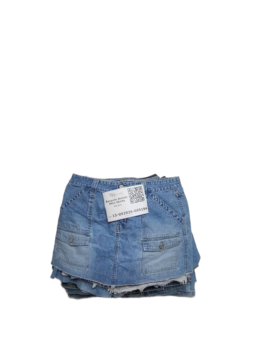 Recycle Denim Mini Skirts 45 pcs