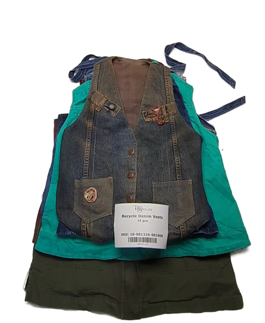 Recycle Denim Vests 15 pcs