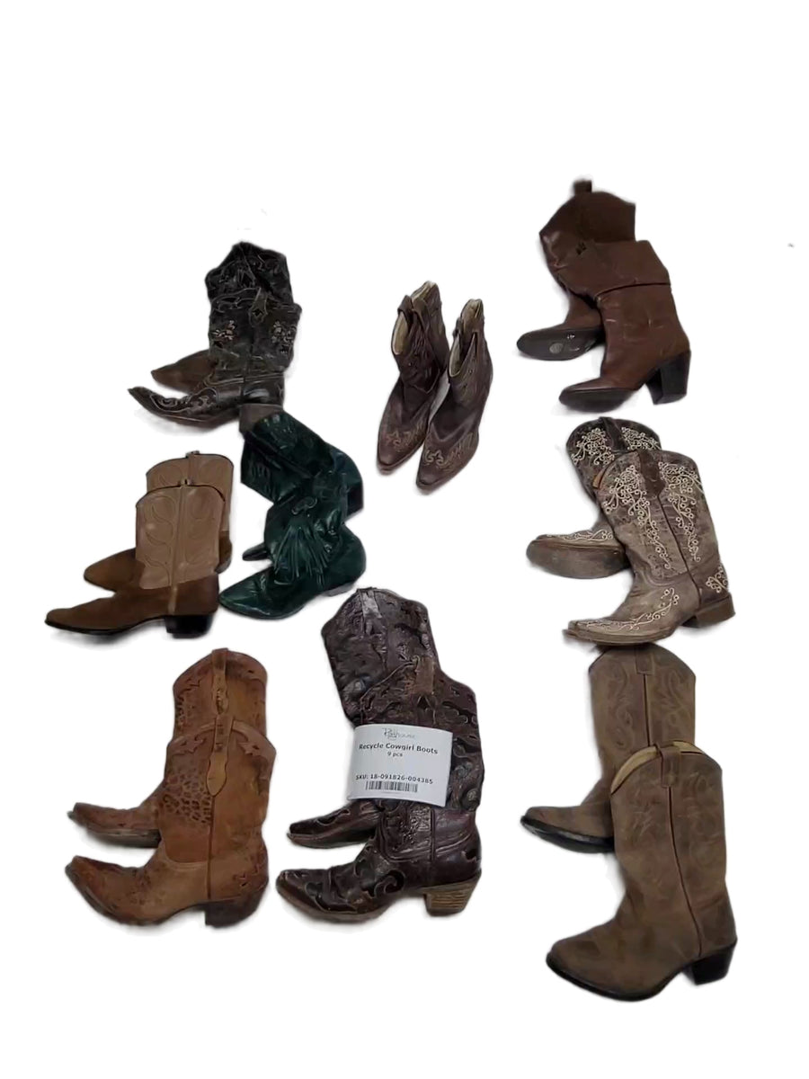 Recycle Cowgirl Boots 9 pcs
