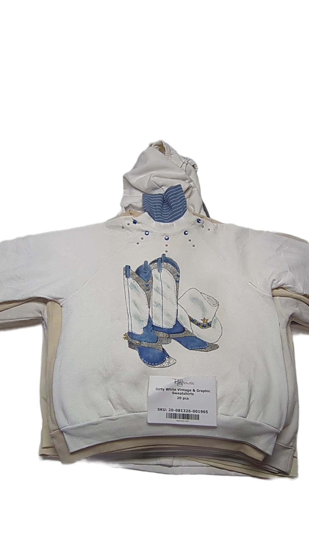 Dirty White Vintage & Graphic Sweatshirts 20 pcs