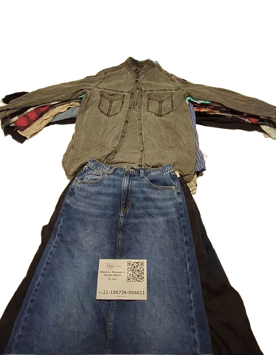 Western Blouses + Denim Skirts 31 pcs