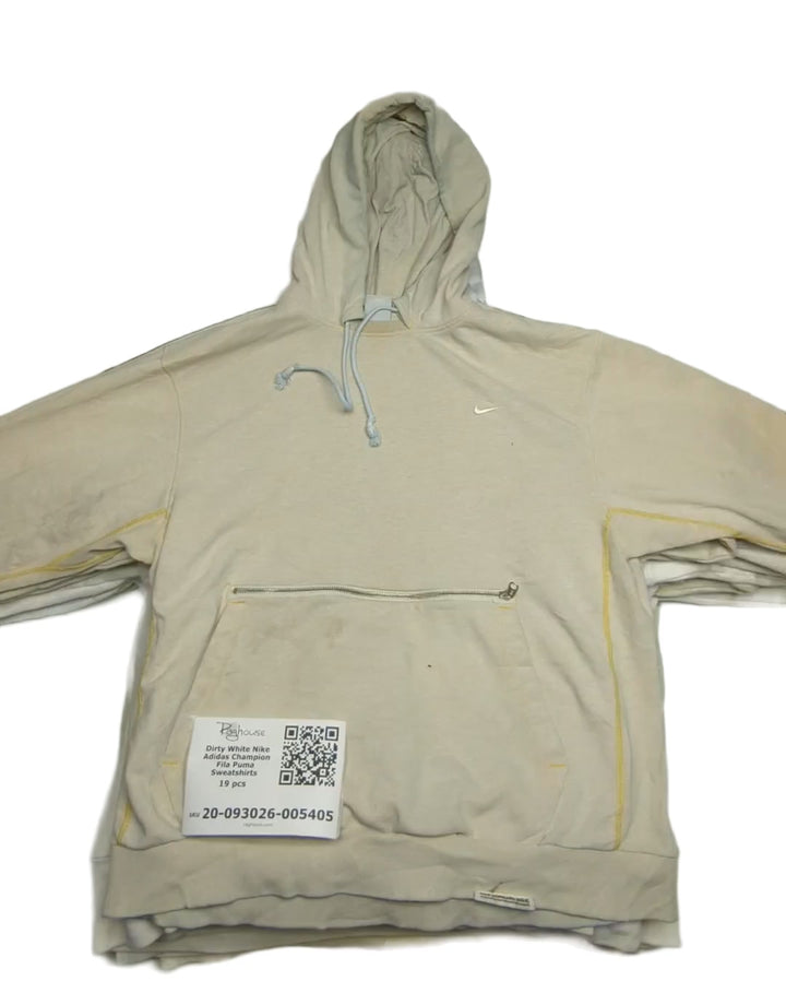 Dirty White Nike Adidas Champion Fila Puma Sweatshirts 19 pcs