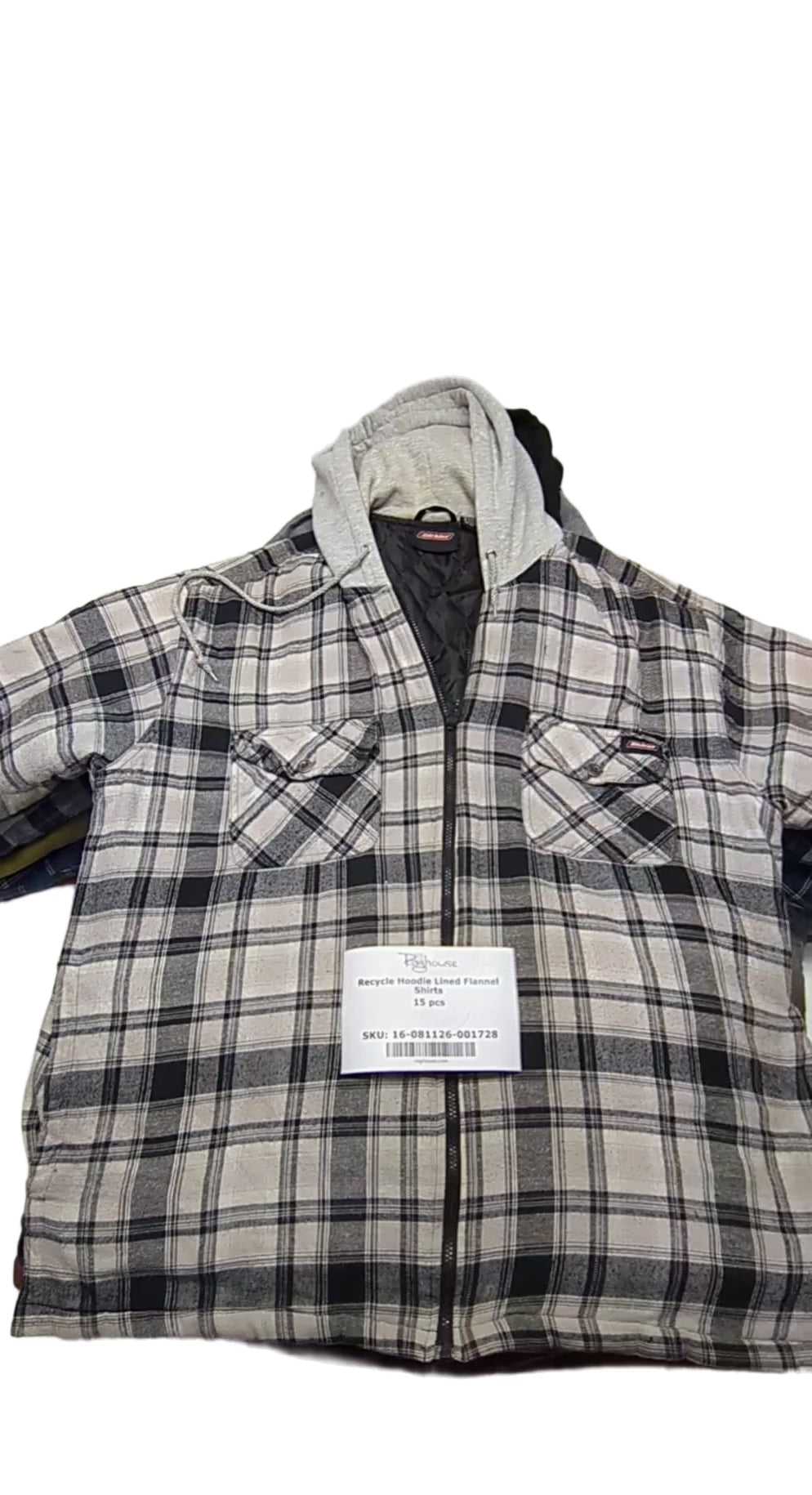 Recycle Hoodie Lined Flannel Shirts 15 pcs