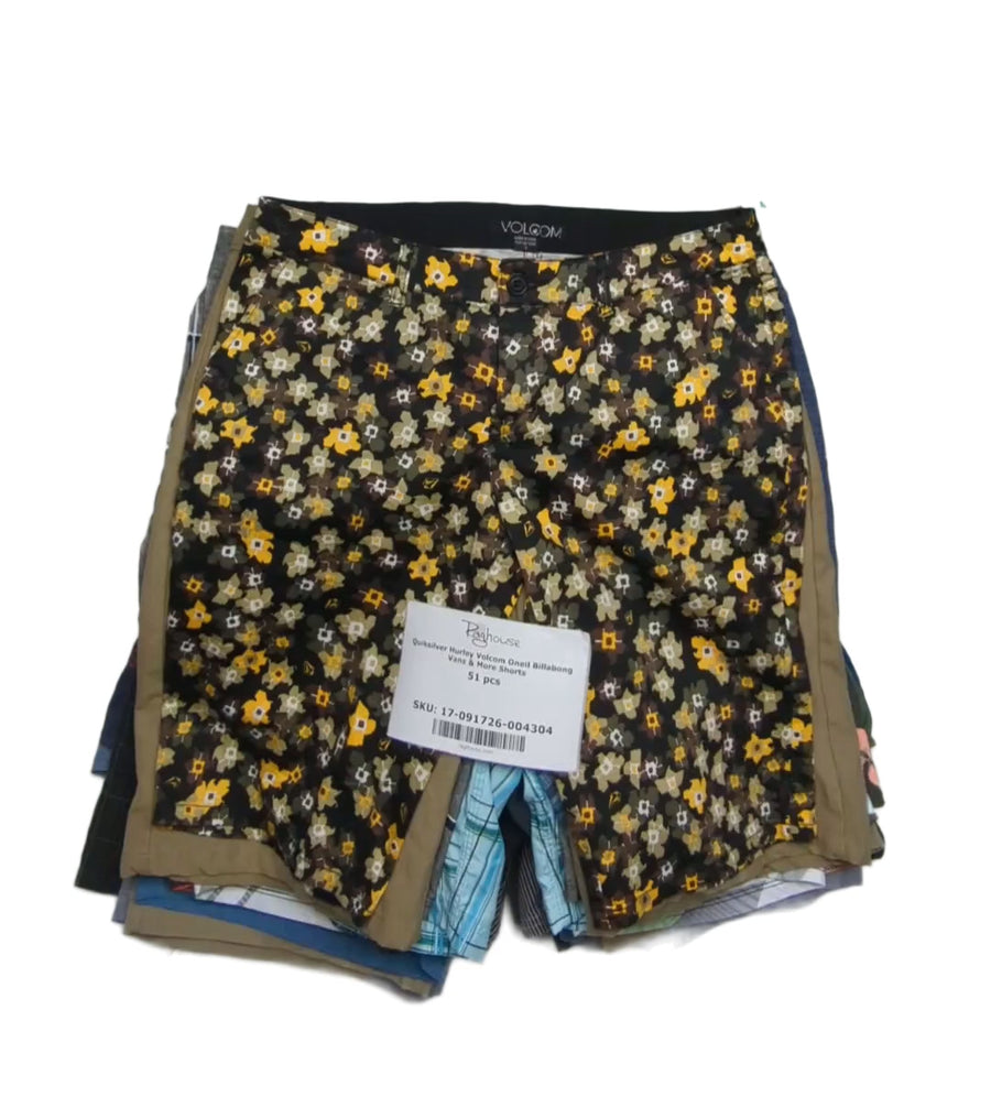Quiksilver Hurley Volcom Oneil Billabong Vans & More Shorts 51 pcs