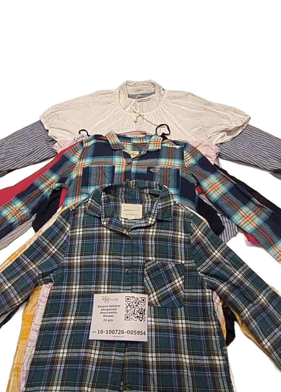 Recycle Hollister Aeropostale Abercrombie Blouses 24 pcs