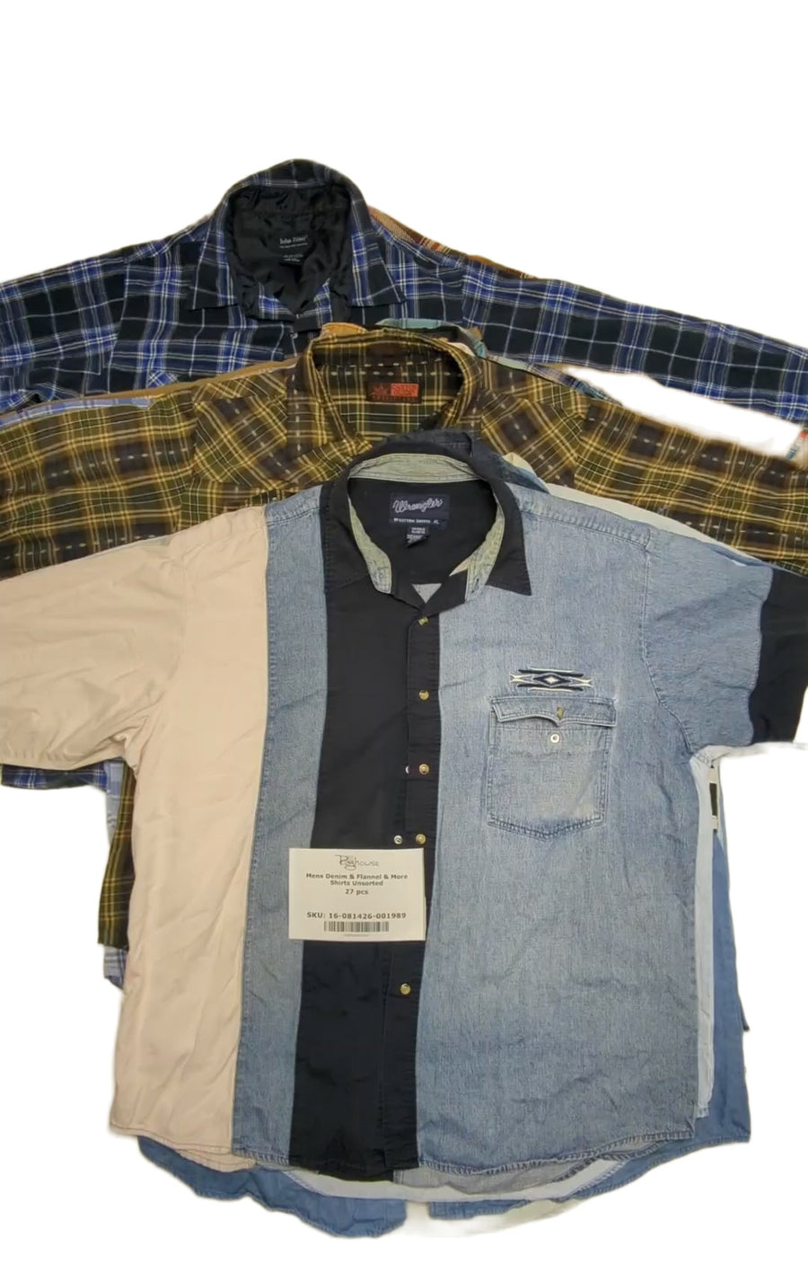 Mens Denim & Flannel & More Shirts Unsorted 27 pcs