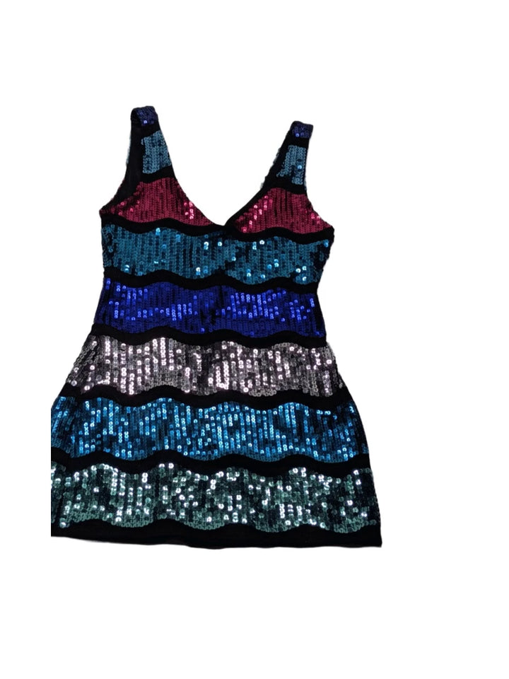 Fredericks of Hollywood Sequin Mini Dress Made in USA S 1 pc