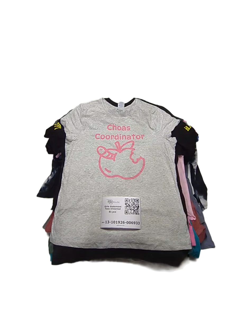 Girls Statement Tees Unsorted 81 pcs