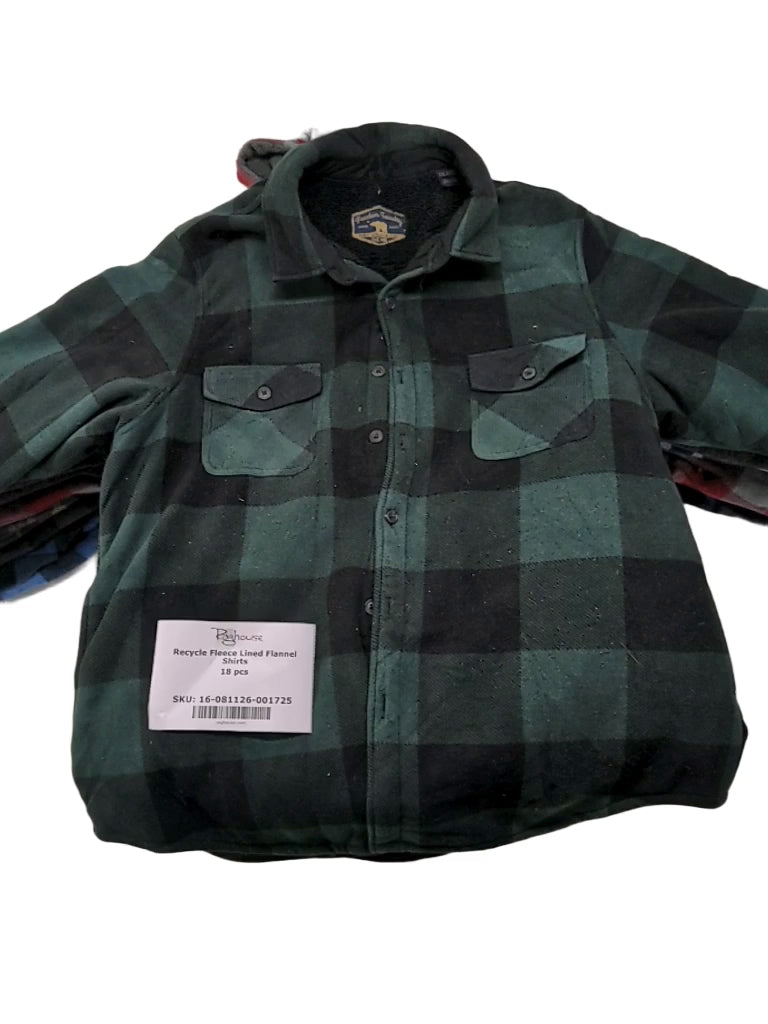 Recycle Fleece Lined Flannel Shirts 18 pcs
