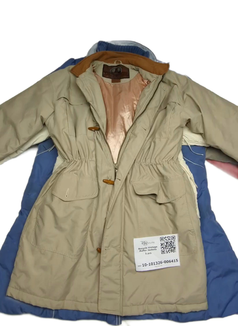 Recycle Vintage Puffer Jackets 5 pcs