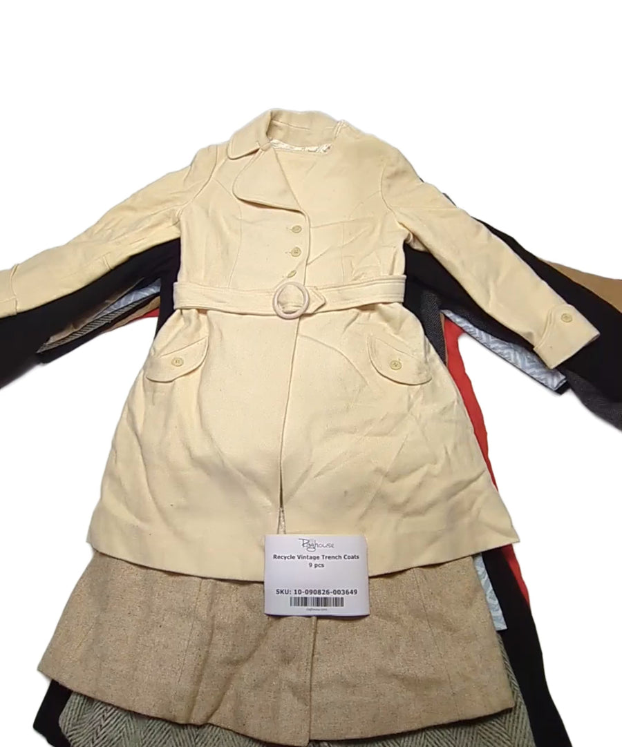 Recycle Vintage Trench Coats 9 pcs