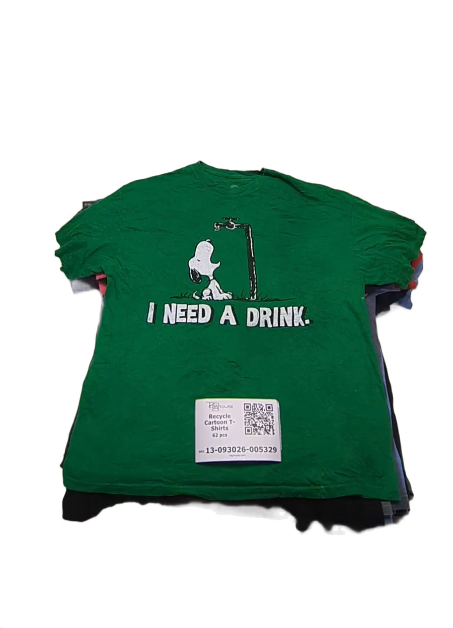 Recycle Cartoon T-Shirts 62 pcs