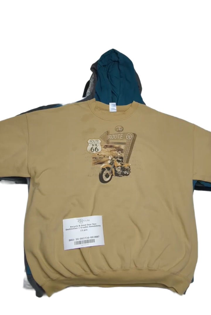 Recycle & Good Over Size Destination + Graphic Sweatshirts 15 pcs
