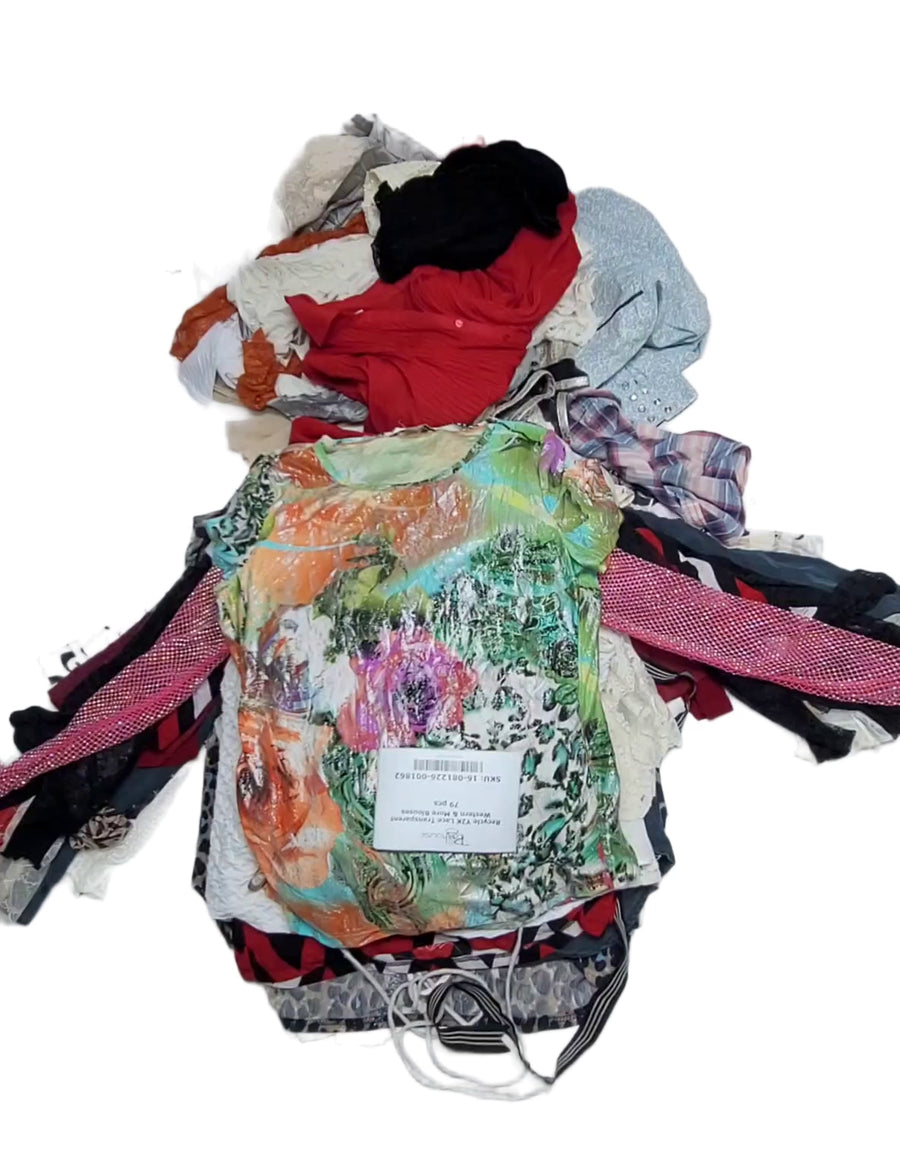 Recycle Y2K Lace Transparent Western & More Blouses 79 pcs