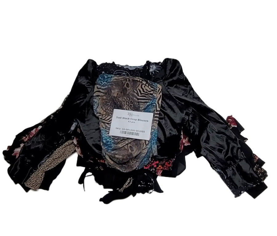 Just Black Crop Blouses 63 pcs
