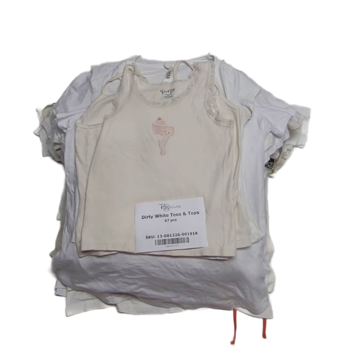 Dirty White Tees & Tops 67 pcs