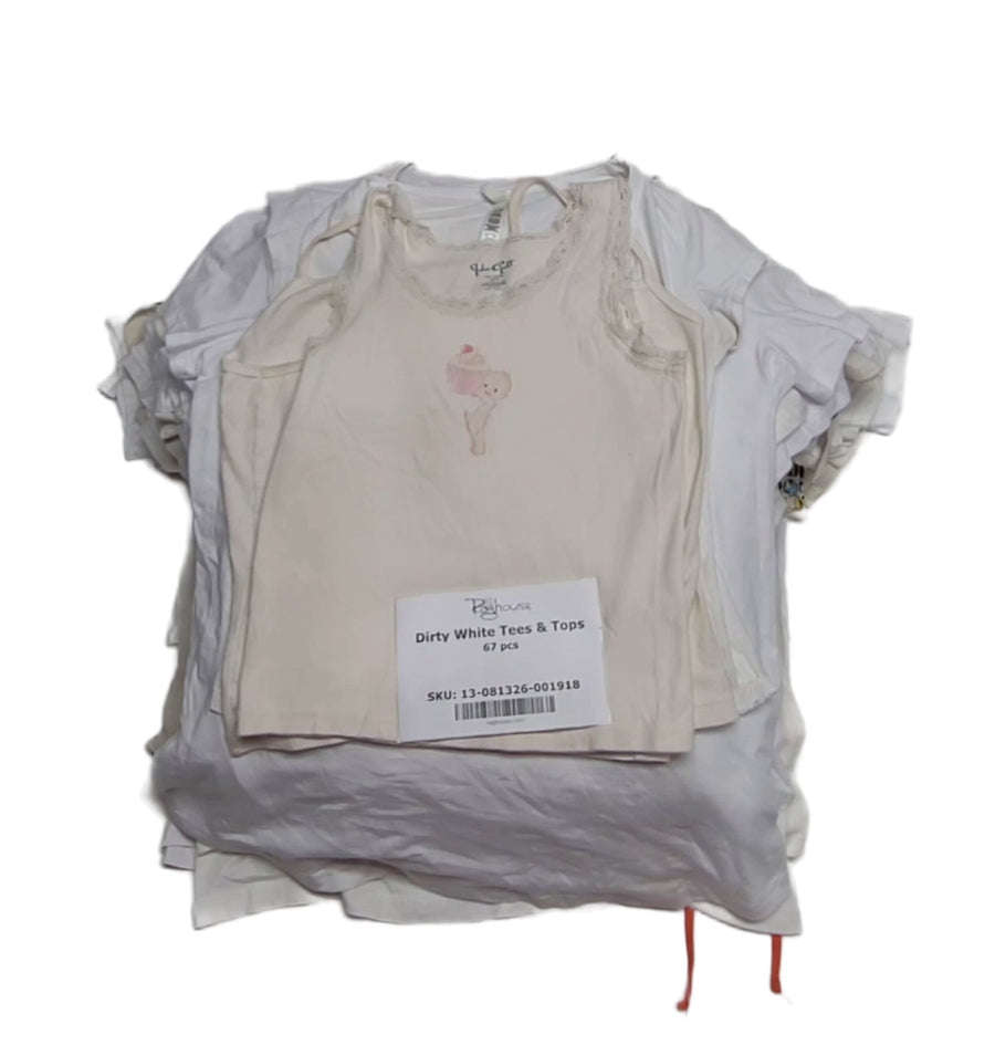 Dirty White Tees & Tops 67 pcs