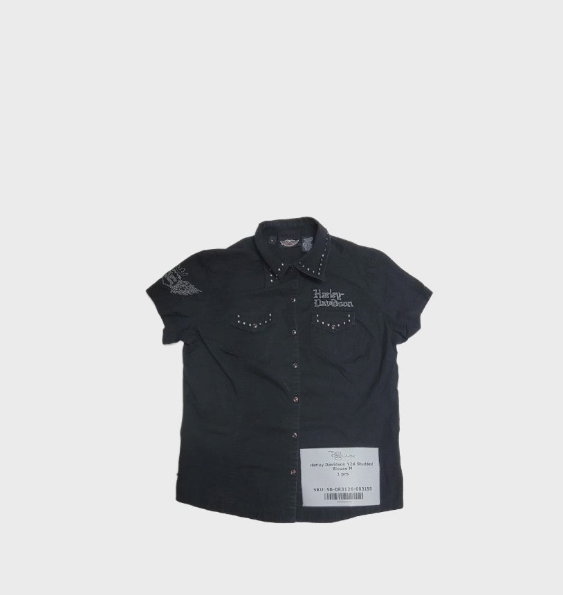Harley Davidson Y2K Studded Blouse M 1 pc