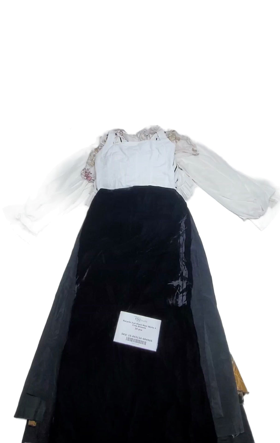 Recycle Just Black Maxi Skirts + Crop Blouses 30 pcs