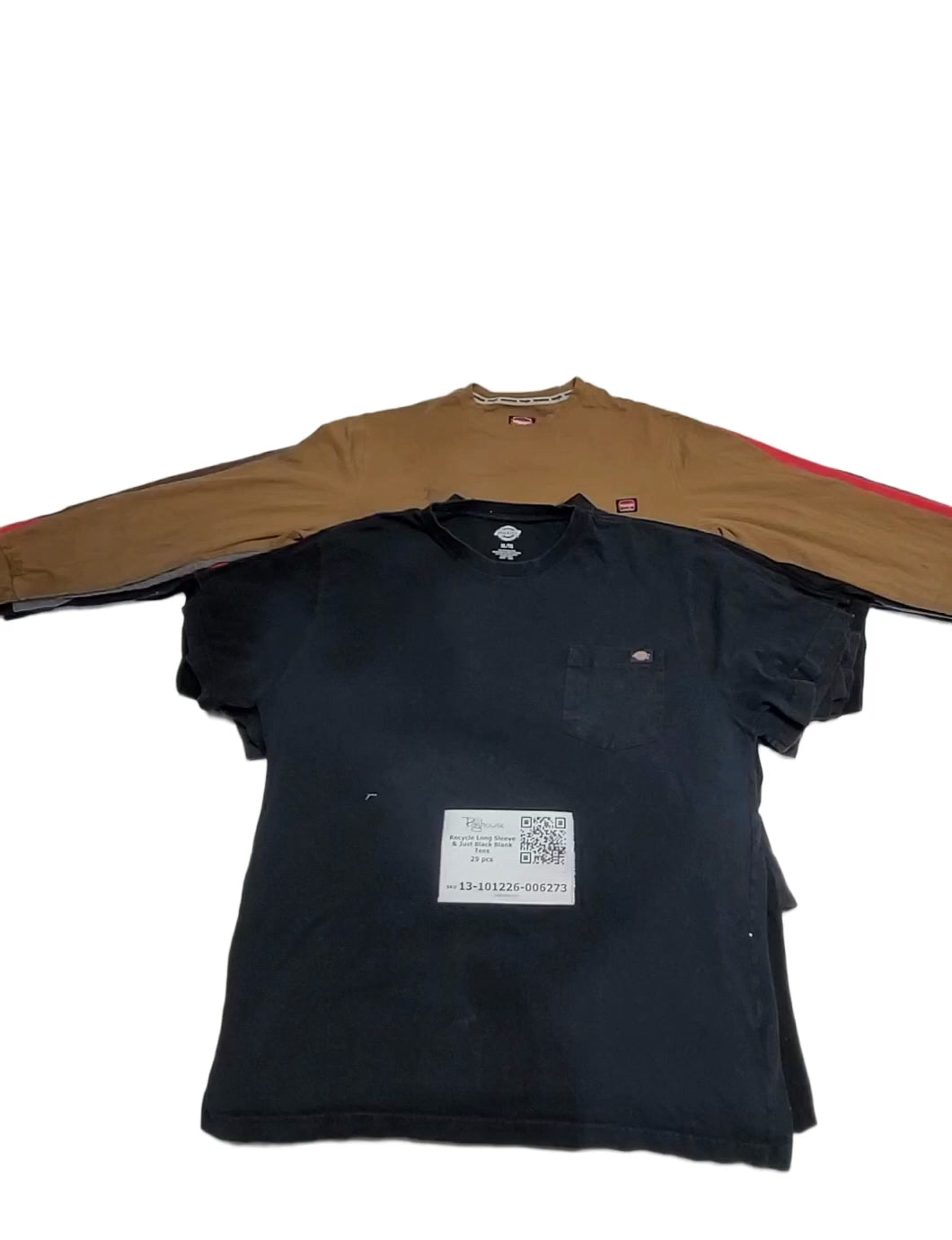 Recycle Long Sleeve & Just Black Blank Tees 29 pcs