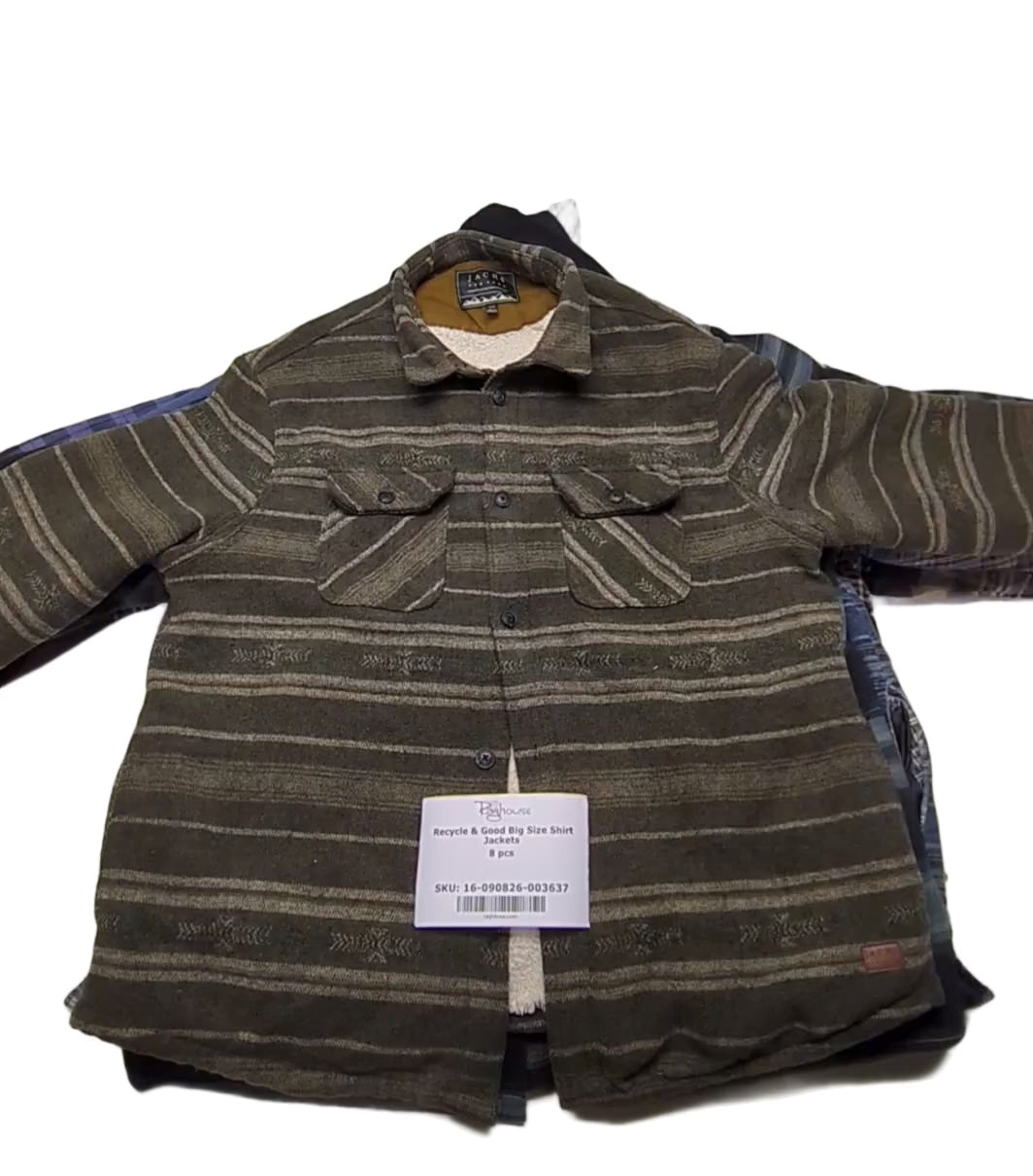 Recycle & Good Big Size Shirt Jackets 8 pcs