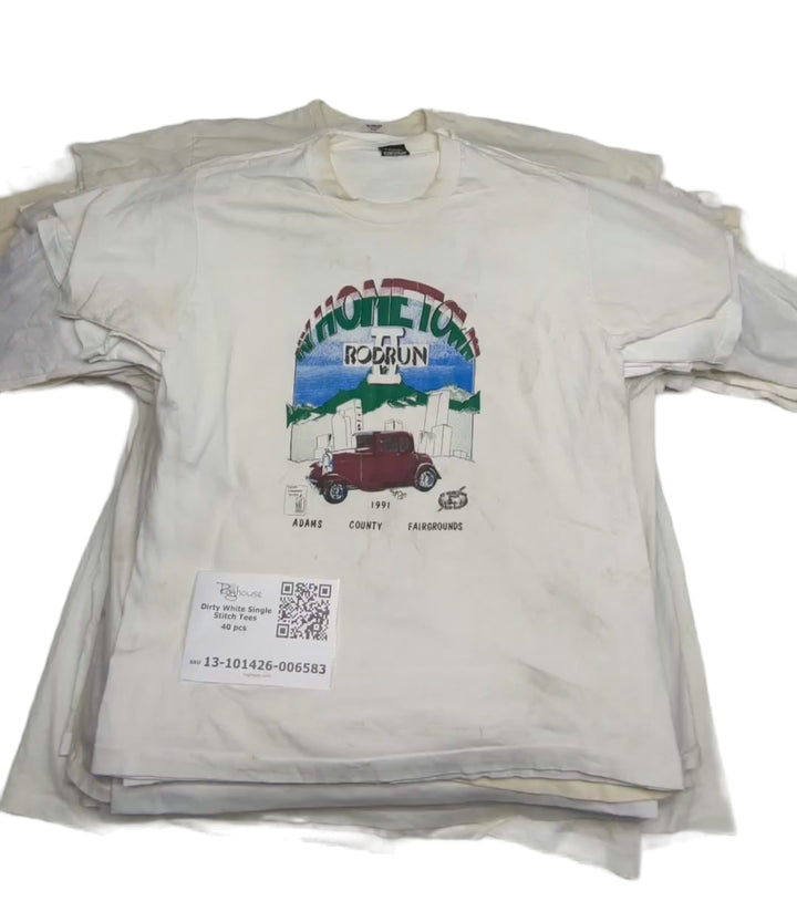 Dirty White Vintage Single Stitch Tees 40 pcs