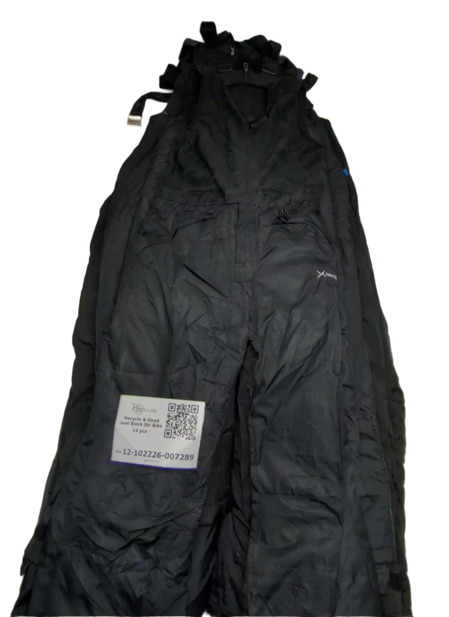 Recycle & Good Just Black Ski Bibs 14 pcs