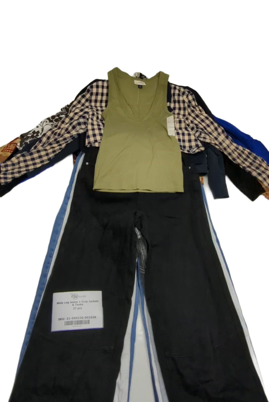 Wide Leg Jeans + Crop Jackets & Tanks 27 pcs